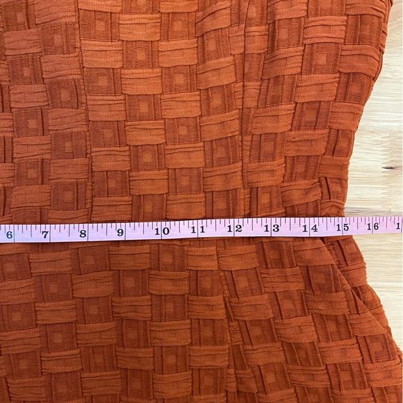Anthropologie Tabitha Basket Weave‎ Dress Size 8 Brown Orange Sheath Sleeveless - Picture 8 of 9